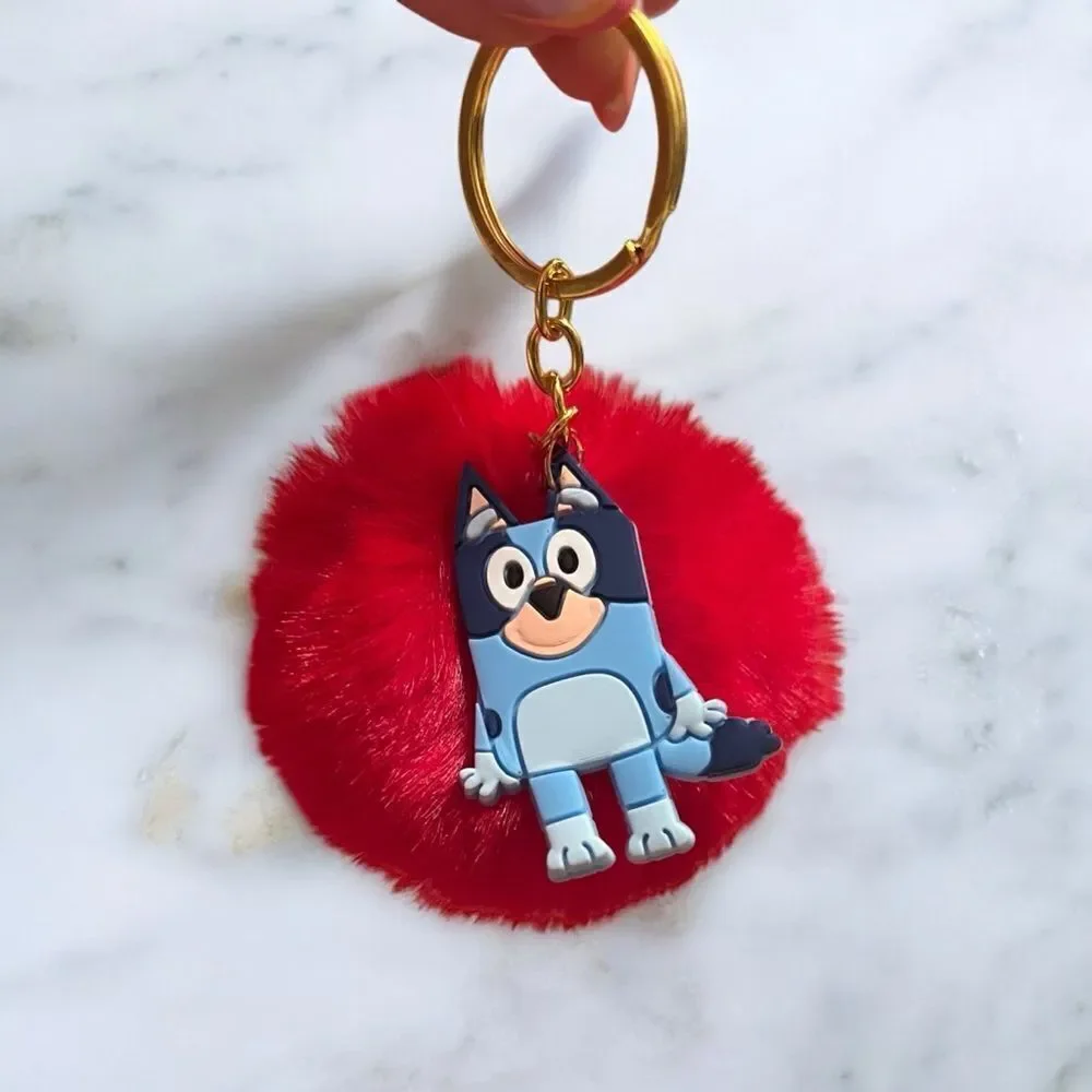 🤯5/$25🤯 Bluey Red Pom Pom Key Chain Bag Charm